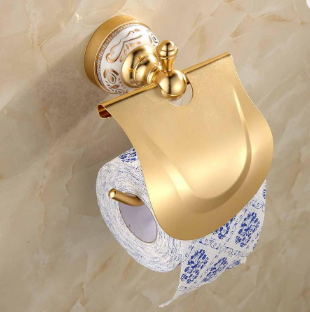 Kit de accesorios de 6 piezas para baños de hoteles chapado en oro marca FLG