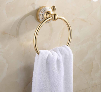 Kit de accesorios de 6 piezas para baños de hoteles chapado en oro marca FLG