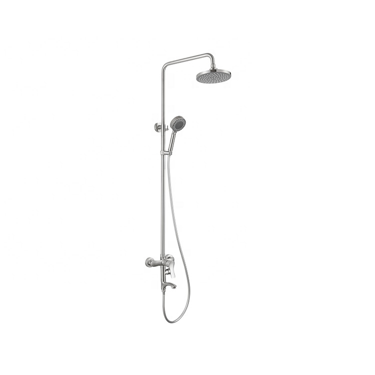 Mezcladora de ducha Rainshower redonda en acero inoxidable marca Plomex