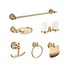 Kit de accesorios de 6 piezas para baños de hoteles chapado en oro marca FLG